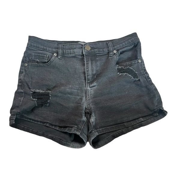 NY&CO black distressed‎ denim shorts sz 4 - Picture 1 of 5